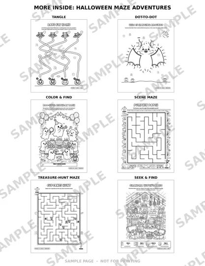 Sample grid: more activities inside, including mazes and tangles