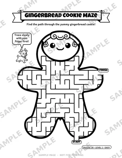 Sample page: gingerbread cookie maze
